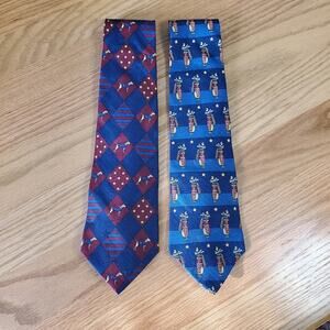 Vintage Tommy Hilfiger Dog & Golf Ties Silk Made in USA